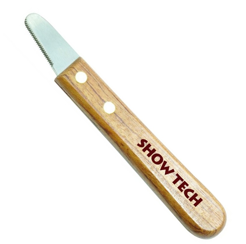 SHOW TECH тримминговочный нож 3200 с деревянной ручкой для очень мягкой шерсти 