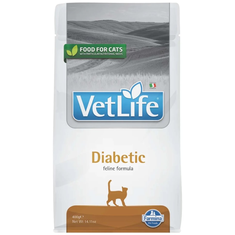 Farmina Vet Life Cat Diabetic корм д/кошек, при диабете, 400г 