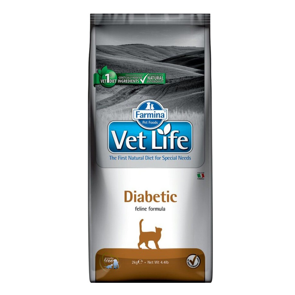 Farmina Vet Life Cat Diabetic корм д/кошек, при диабете, 2кг 