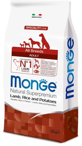 Monge Dog Monoprotein корм д/собак всех пород ягненок,рис,картоф. 12кг 