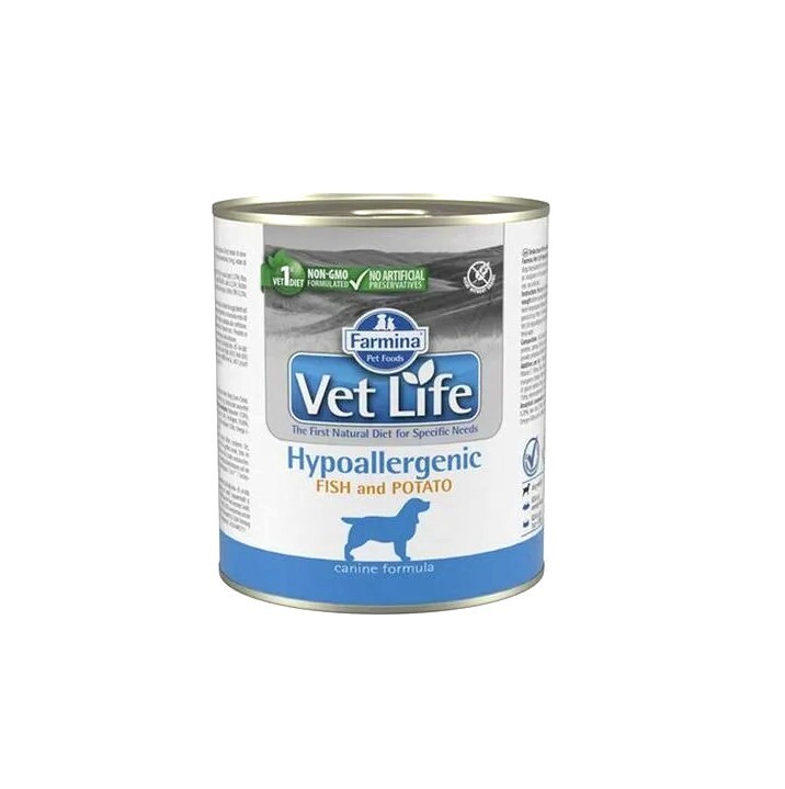 Farmina Vet Life Dog Hypo конс д/собак, при пищев. аллергии, рыба/картофель, 300г 